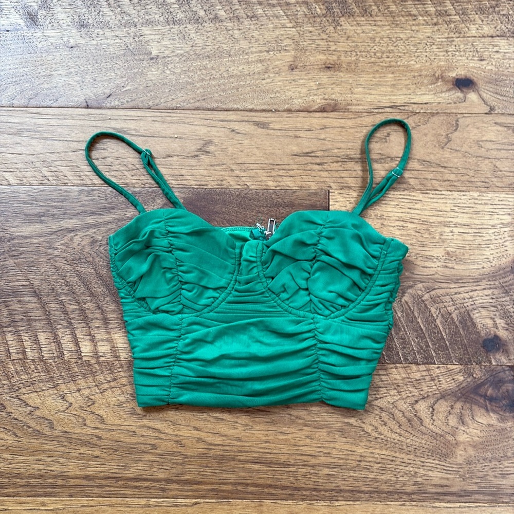 White Fox Green corset top size small